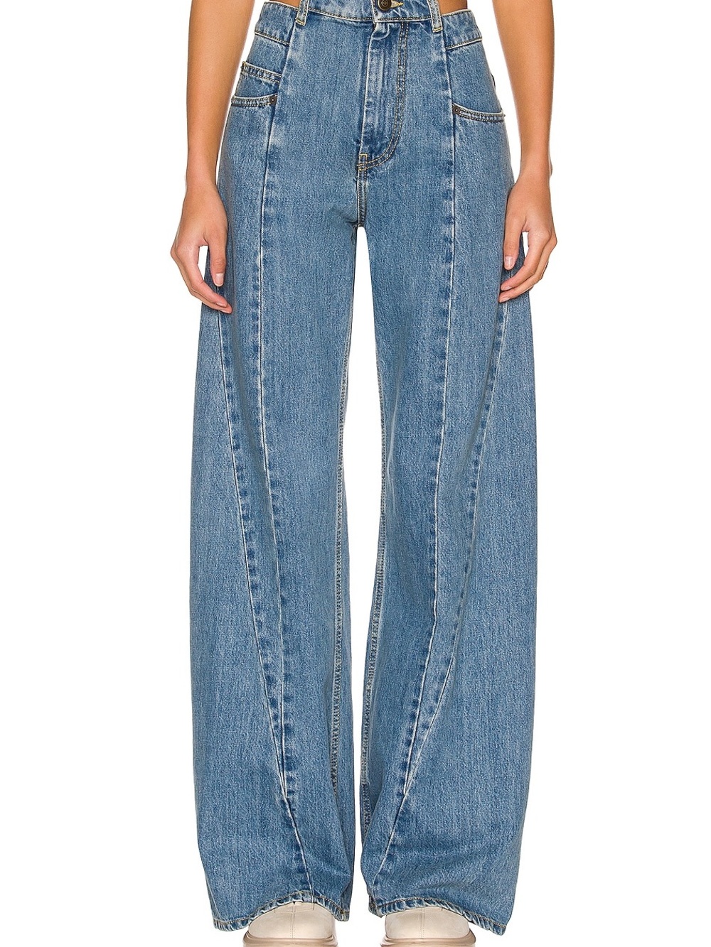 Maison Margiela 5 Pocket Wide Leg Jeans - Blue